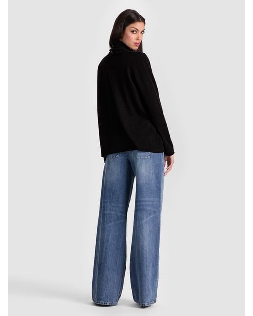 Alice + Olivia Black Jules Draped Pullover