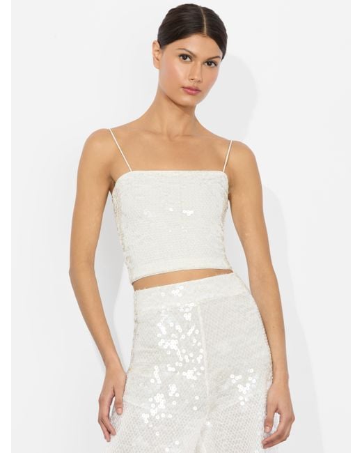 Alice + Olivia White Ceresi Embellished Top