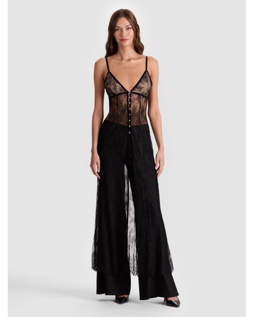 Alice + Olivia White Melodie Lace Maxi Top