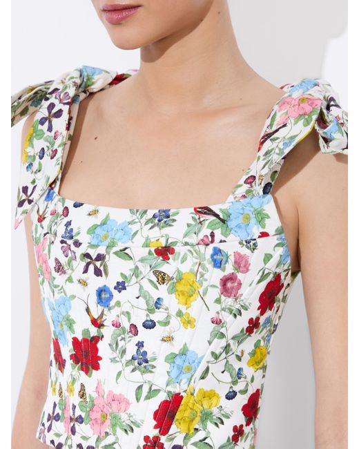 Alice + Olivia White Clara Bow Strap Bustier