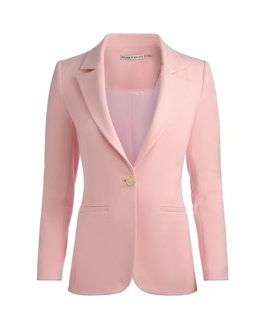 Alice + Olivia Pink Blake Fitted Blazer