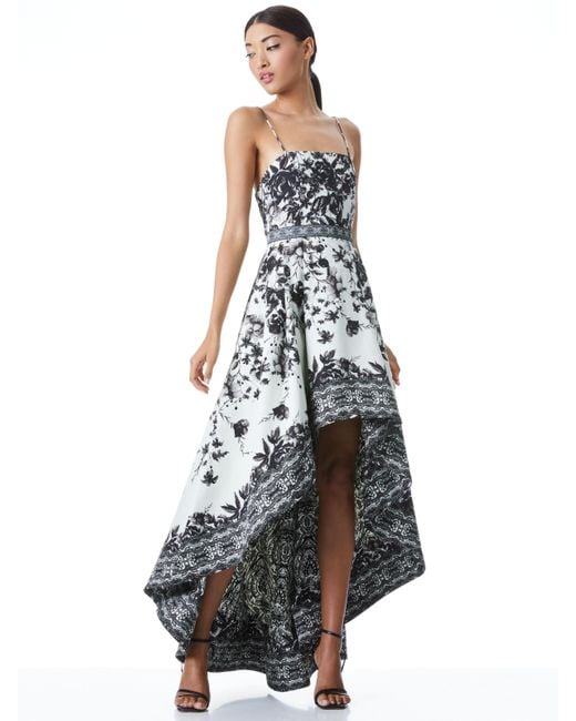 Alice + Olivia Black Alice + Olivia Florence High Low Gown