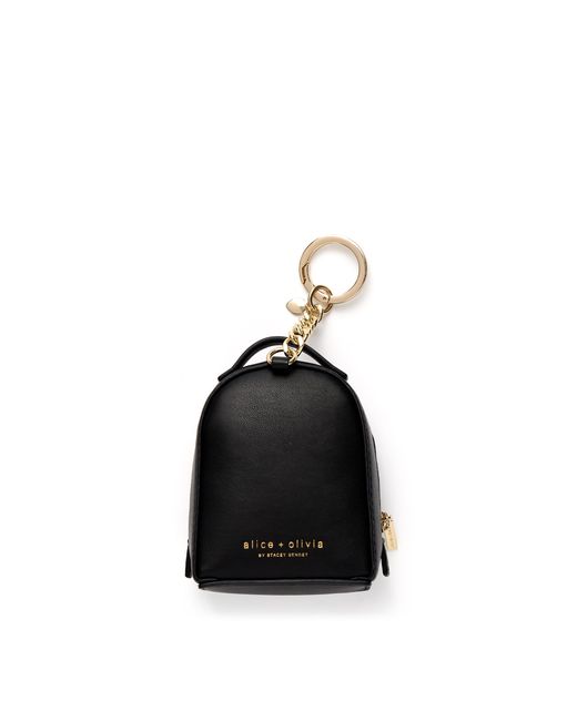 Alice + Olivia White Staceface Mini Backpack Keycharm