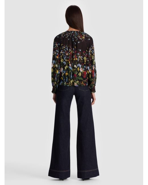 Alice + Olivia Black Thalia Button Down Blouse