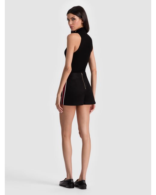 Alice + Olivia Black Noah Skort With Side Stripe