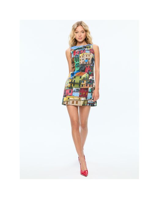 Alice + Olivia Clyde Mini Dress in Red | Lyst