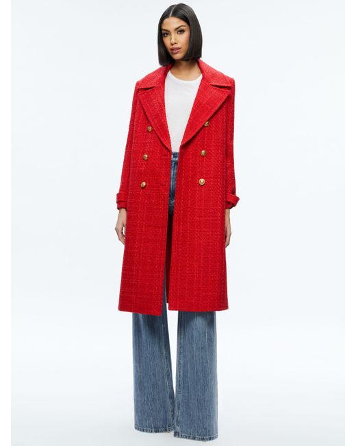 Alice + Olivia Red Nicholas Double Breasted Coat