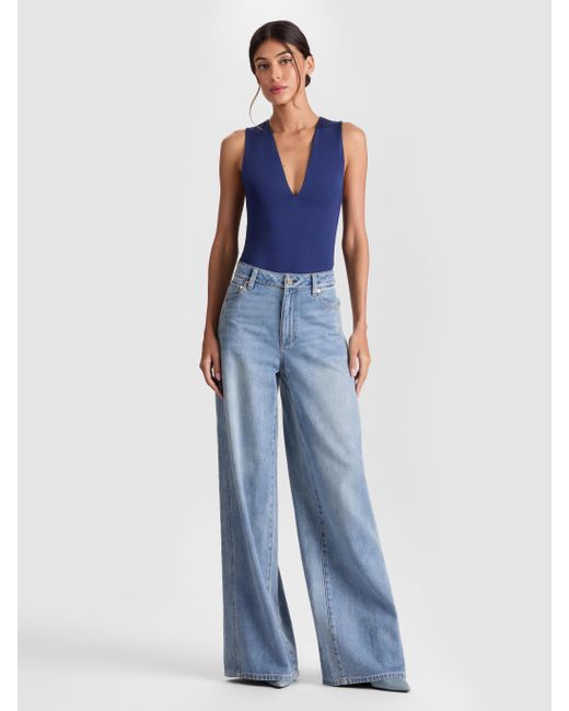 Alice + Olivia Blue Olea Bodysuit