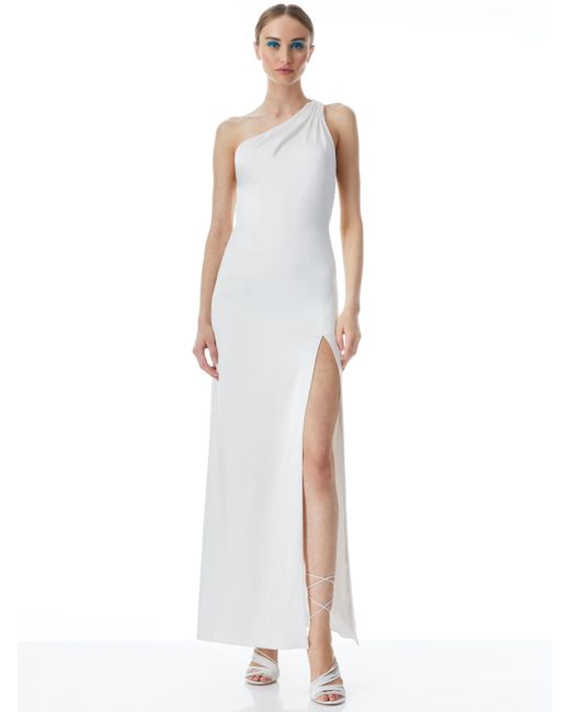 Alice + Olivia Alice + Olivia Paulette One Shoulder Fitted Gown in ...