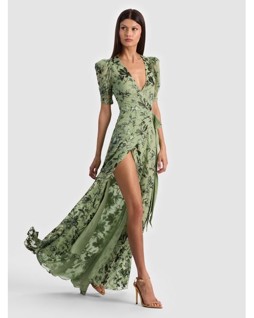 Alice + Olivia Tiana Maxi Dress in Green | Lyst