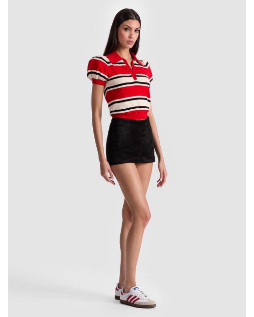 Alice + Olivia Red Ramona Striped Pullover