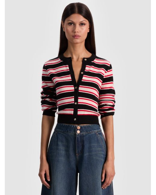Alice + Olivia Blue Dollie Cashmere Cardigan