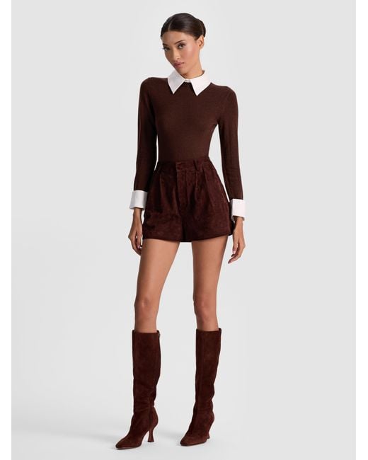 Alice + Olivia Black Conry Suede Short