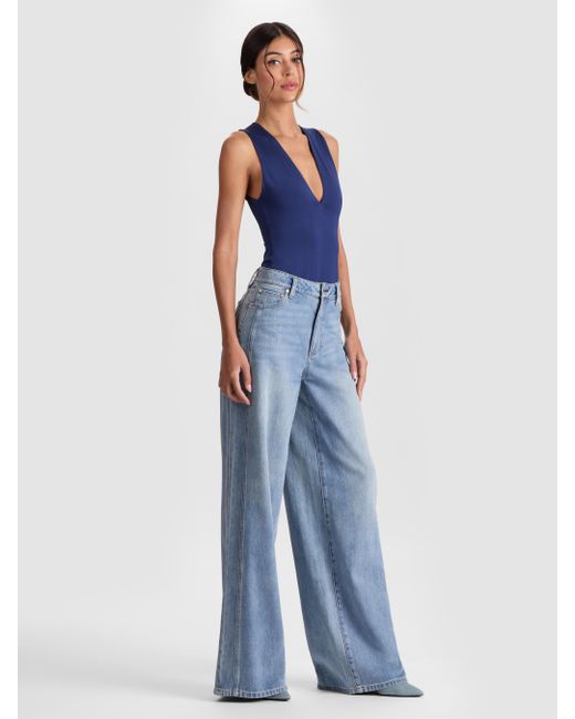 Alice + Olivia Blue Olea Bodysuit