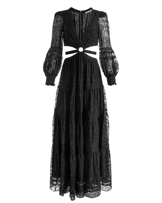 シフトシルエット♪【alice+olivia】PATRICA TIERED ドレス Patrica Tiered Dress In Black | Alice + Olivia