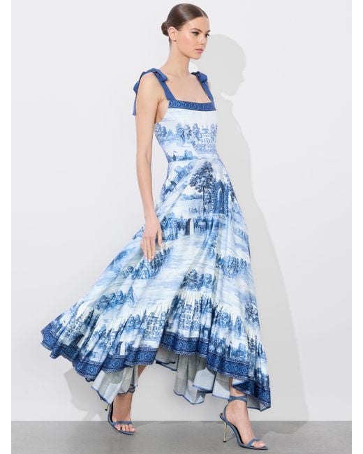 Alice + Olivia Rosalee Maxi Dress in Blue | Lyst