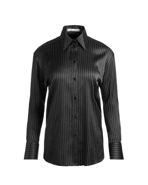 Alice + Olivia Black Perfect Button Down