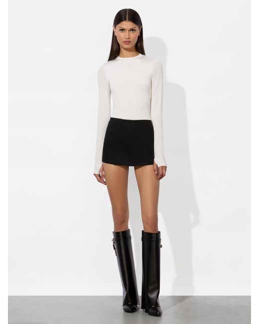 Alice + Olivia White Olea Long Sleeve Bodysuit