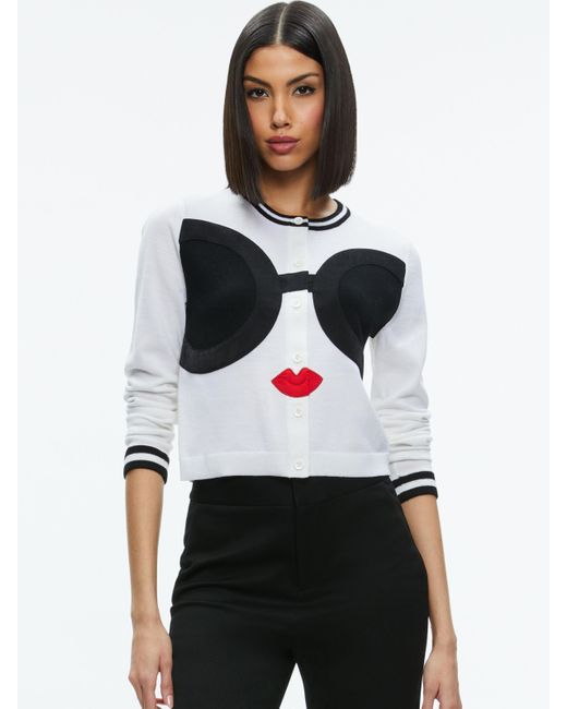 Alice + Olivia White Oscar Staceface Hoodie