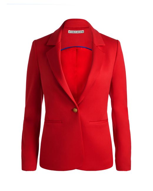 Alice + Olivia Red Cary Fitted Blazer