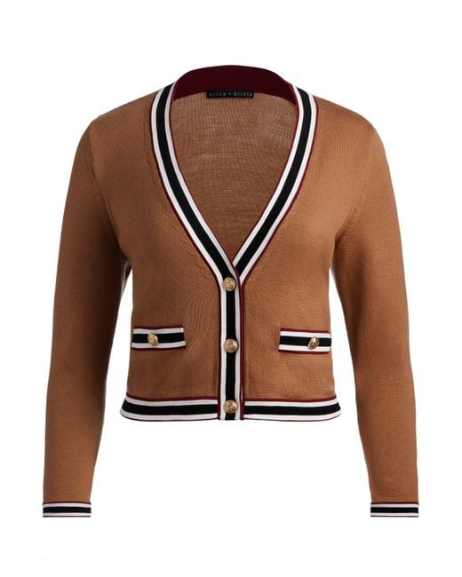 Alice + Olivia Brown Kingsley Cardigan