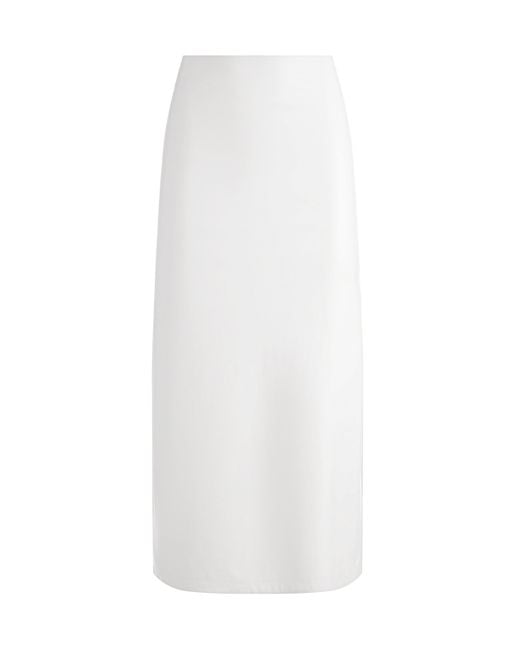Alice + Olivia White Maeve Vegan Midi Skirt
