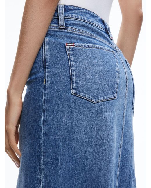 Alice + Olivia Blue Rye Denim Maxi Skirt