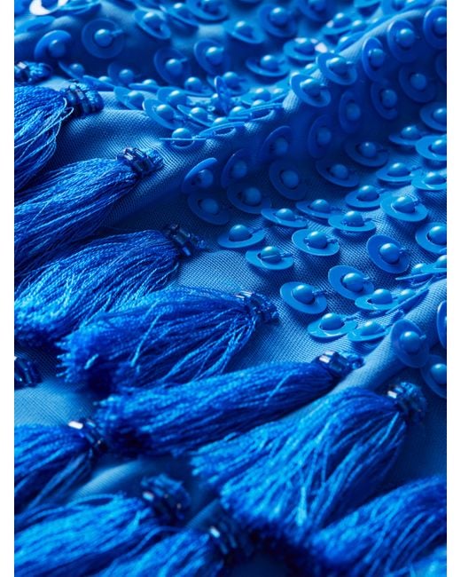 Alice + Olivia Blue Georgie Embellished Gown