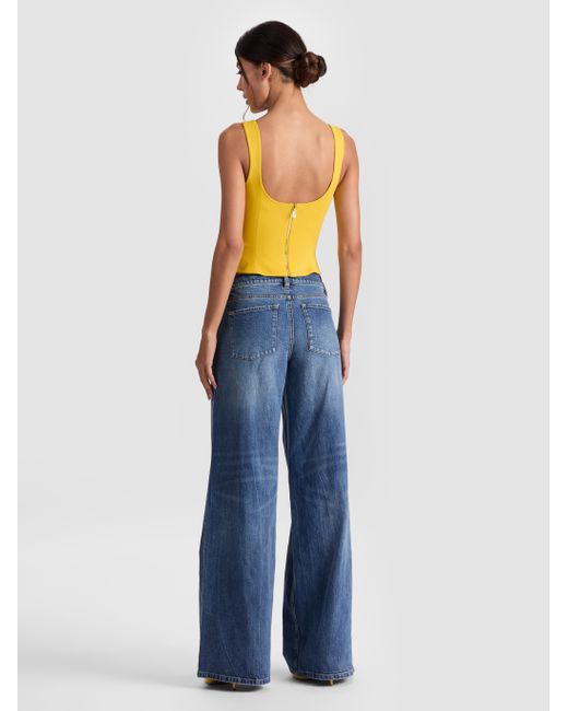 Alice + Olivia Blue Vera Bustier Top