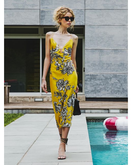Alice + Olivia Metallic Kiro Midi Dress