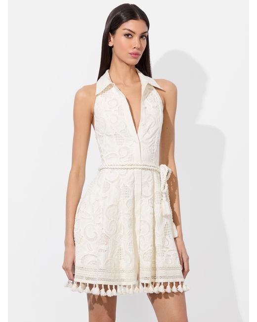 Alice + Olivia White Lucy Mini Shirt Dress