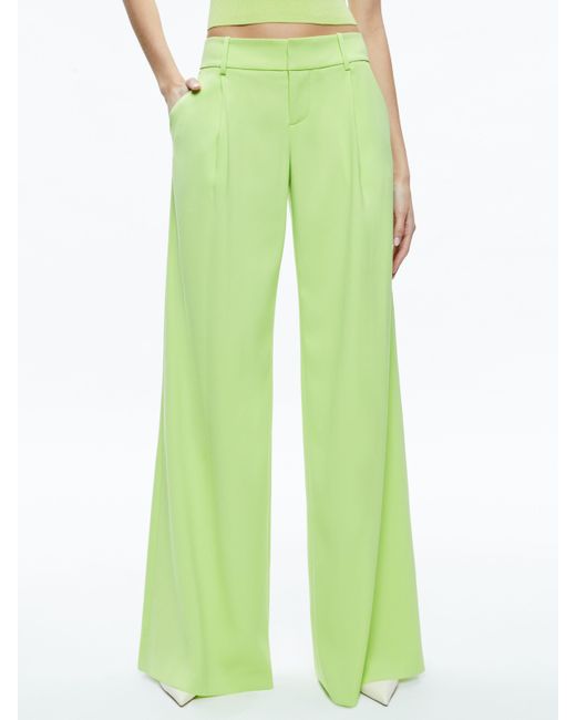 Alice + Olivia Green Eric Low Rise Pant