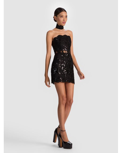 alice and olivia black cocktail dress alice + olivia Velia Mini Dress, Size 8