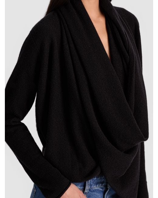 Alice + Olivia Black Jules Draped Pullover