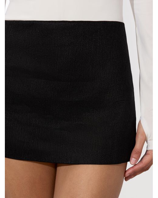 Alice + Olivia Black Mace Linen Mini Skort