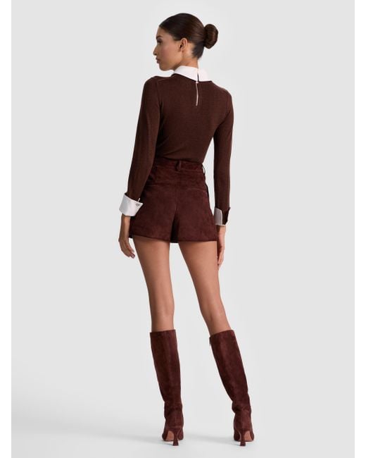 Alice + Olivia Blue Porla Collared Sweater
