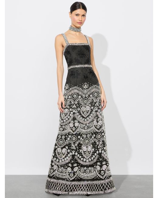 Alice + Olivia Paige Maxi Gown in White | Lyst