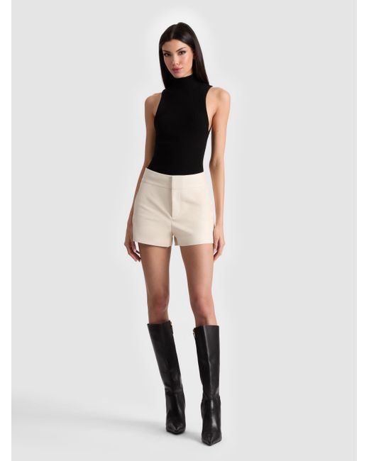 Alice + Olivia Natural Cady Leather Short