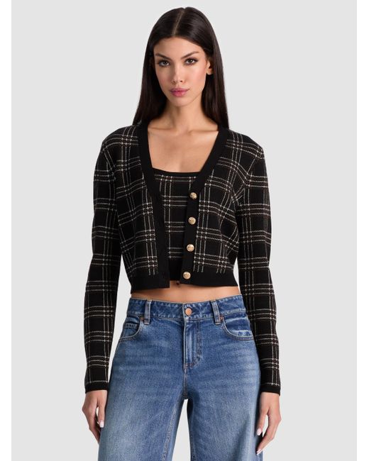 Alice + Olivia Black Grace Cashmere Cardigan