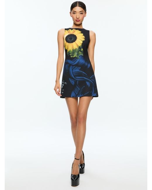 Alice + Olivia Blue Clyde Mini Dress