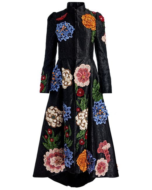 Alice + Olivia White Renata Embellished Maxi Coat
