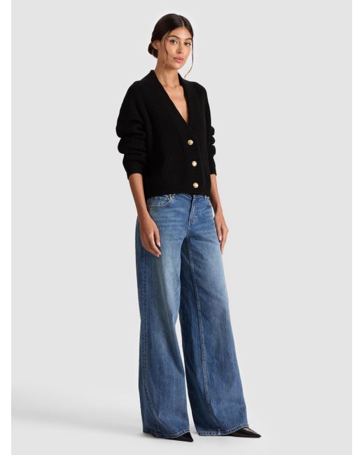 Alice + Olivia Black Holden Foldback Cardigan