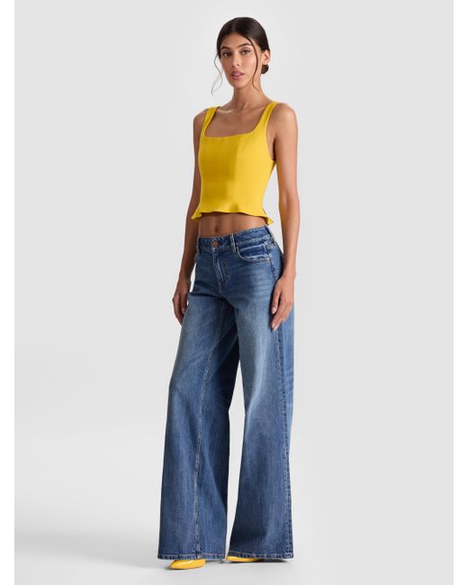 Alice + Olivia Blue Vera Bustier Top