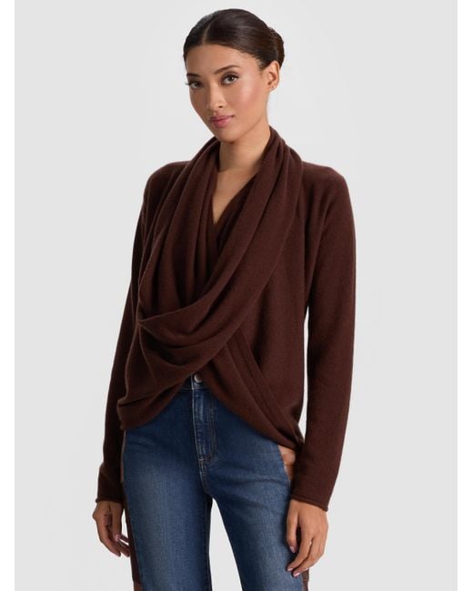 Alice + Olivia Blue Jules Draped Pullover
