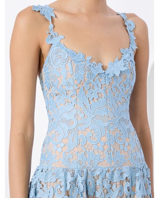 フレア♪【alice + olivia】Anabella ドロップウエスト ドレス Alice + Olivia Anabella Drop Waist Midi Dress in Blue | Lyst