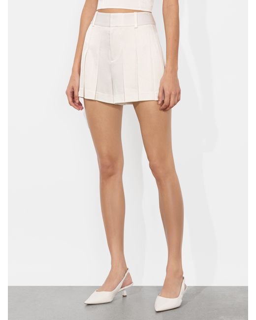 Alice + Olivia White Simon Pleated Short