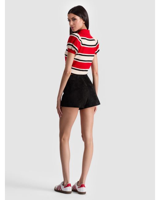 Alice + Olivia Red Ramona Striped Pullover