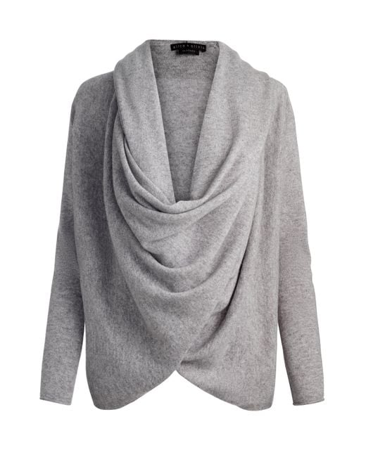 Alice + Olivia Gray Jules Draped Pullover
