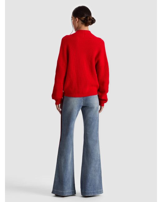 Alice + Olivia Red Holden Foldback Cardigan