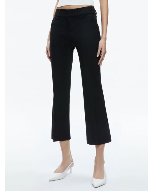 Alice + Olivia White Janis Low Rise Cropped Flare Pant